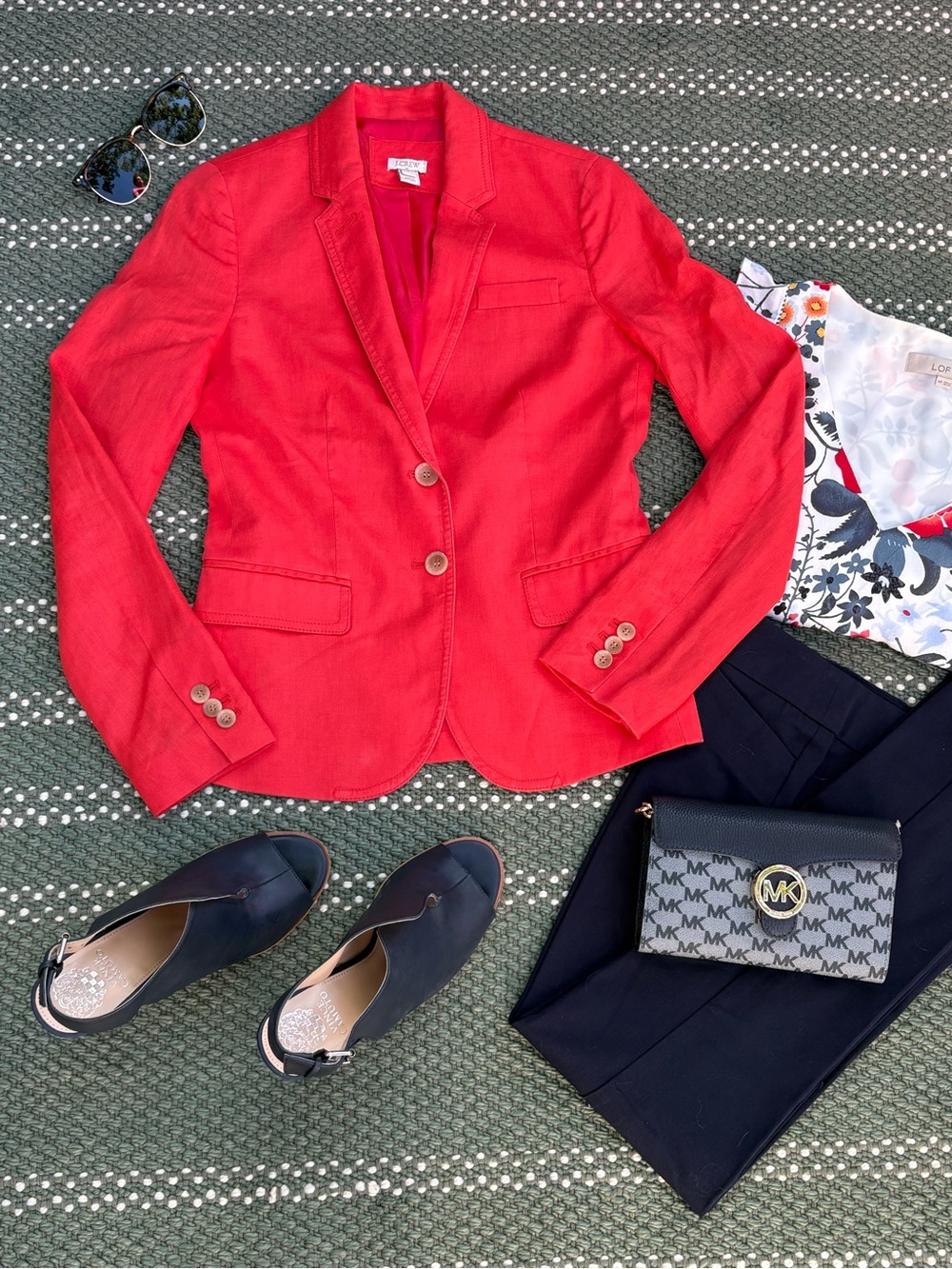 J.Crew Coral Tailored Linen Blazer